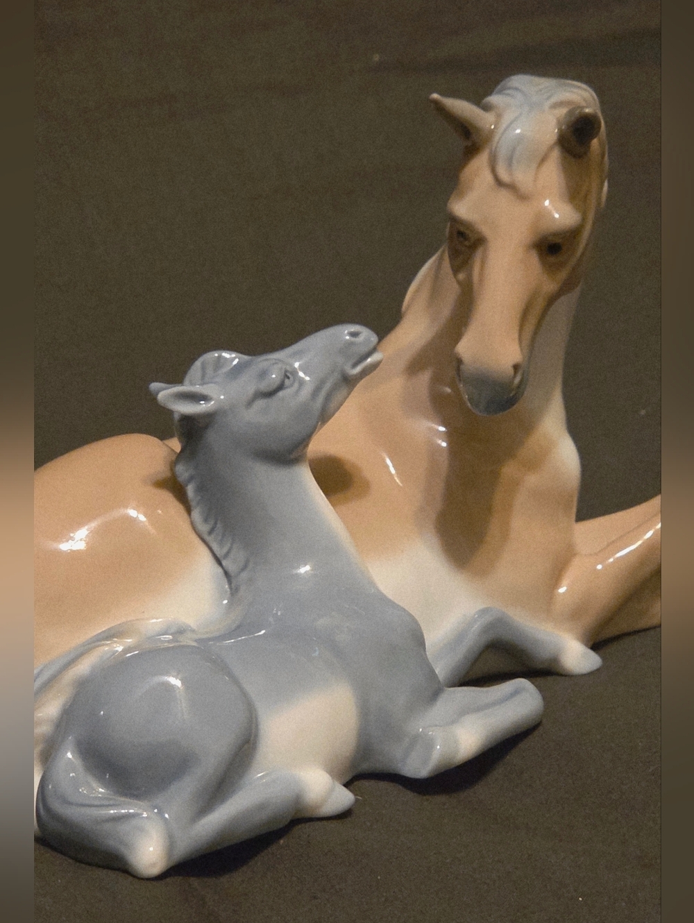 Vtg Franklin Mint Tenderness Porcelain Mare & Foal 1985 Paul Ipsen